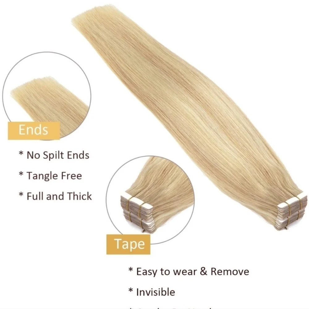 TapeIn Human Hair Extensions PreTaped 22inches NWT